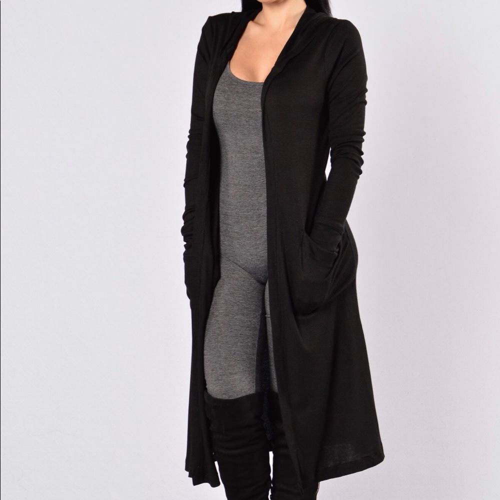JOLIE long black duster with pockets